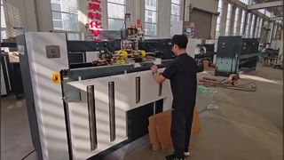 Máquina cosedora de cajas de cartón semiautomática de doble servo