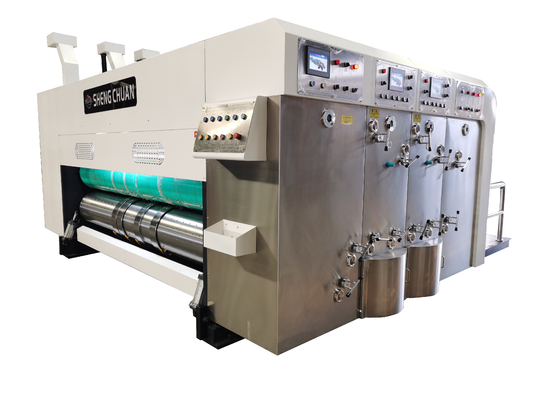 Máquina flexográfica de la máquina de la caja de cartón de Hd que corta con tintas Flexo