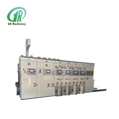 Impresora acanalada automatizada de Flexo del cartón de 4 colores que ranura cortar con tintas