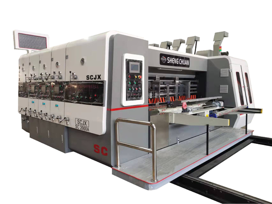 3 colores de ranuras de corte a presión cartón corrugado Flexo máquina de impresión para la fabricación de cajas de cartón