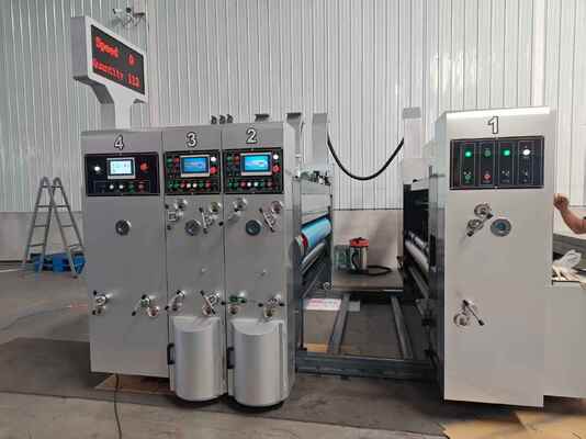 Máquina automática de impresión de cartón flexo de cartón corrugado con 100-130 m/min de velocidad para la impresión de precisión y la ranura