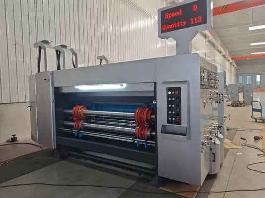 Impresora automática de flexo con sistema de secado integrado, control de tensión preciso y velocidad de 100-130 m/min para impresión de cartón corrugado