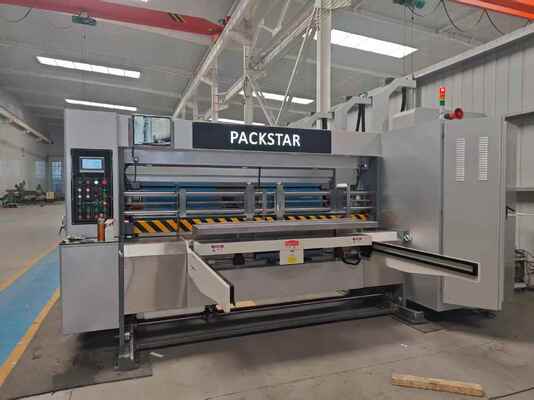 Máquina automática de empuje de borde de plomo de alimentación Flexo de impresión con velocidad de 100-130m / min y HMI de pantalla táctil a color de 7 pulgadas