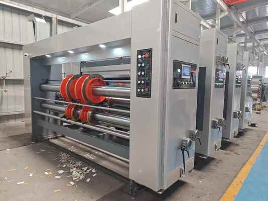 Máquina automática de empuje de borde de plomo de alimentación Flexo de impresión con velocidad de 100-130m / min y HMI de pantalla táctil a color de 7 pulgadas