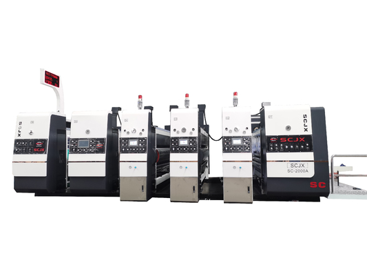 3 colores de ranuras de corte a presión cartón corrugado Flexo máquina de impresión para la fabricación de cajas de cartón